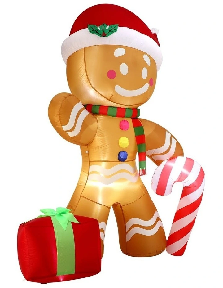 Tinseltown 2.4M Christmas Inflatable Gingerbread Man LED Lights Outdoor Decor image 2