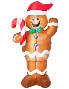 Tinseltown 1.5M Christmas Inflatable Gingerbread Man LED Light Party Decor
