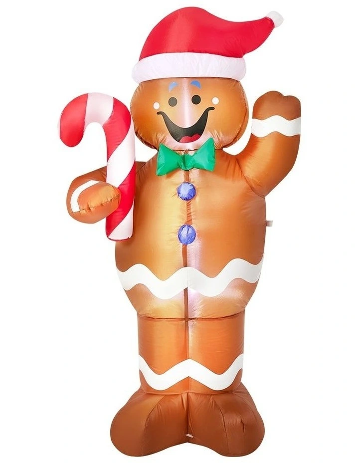 Tinseltown 1.5M Christmas Inflatable Gingerbread Man LED Light Party Decor image 1