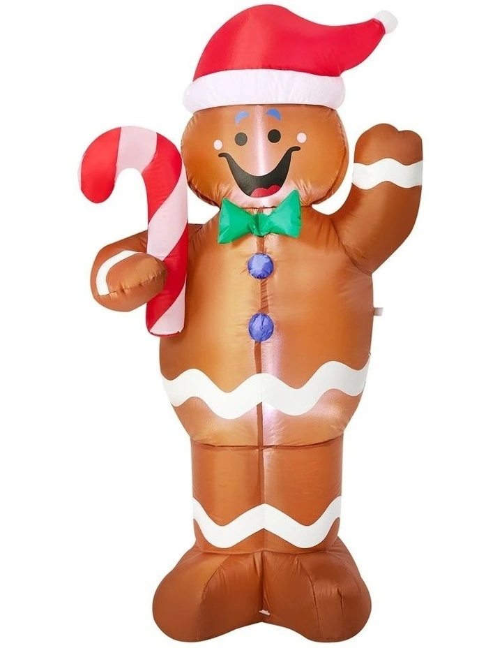 Tinseltown 1.5M Christmas Inflatable Gingerbread Man LED Light Party Decor image 2