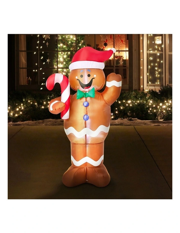 Tinseltown 1.5M Christmas Inflatable Gingerbread Man LED Light Party Decor image 4
