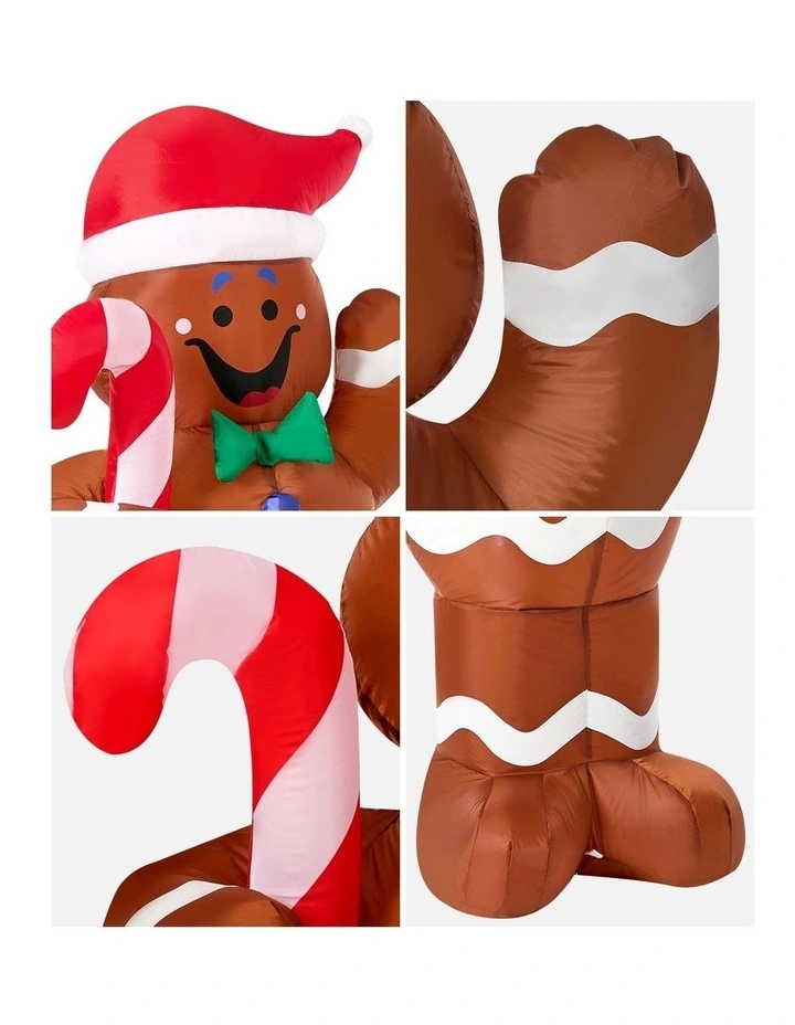 Tinseltown 1.5M Christmas Inflatable Gingerbread Man LED Light Party Decor image 7