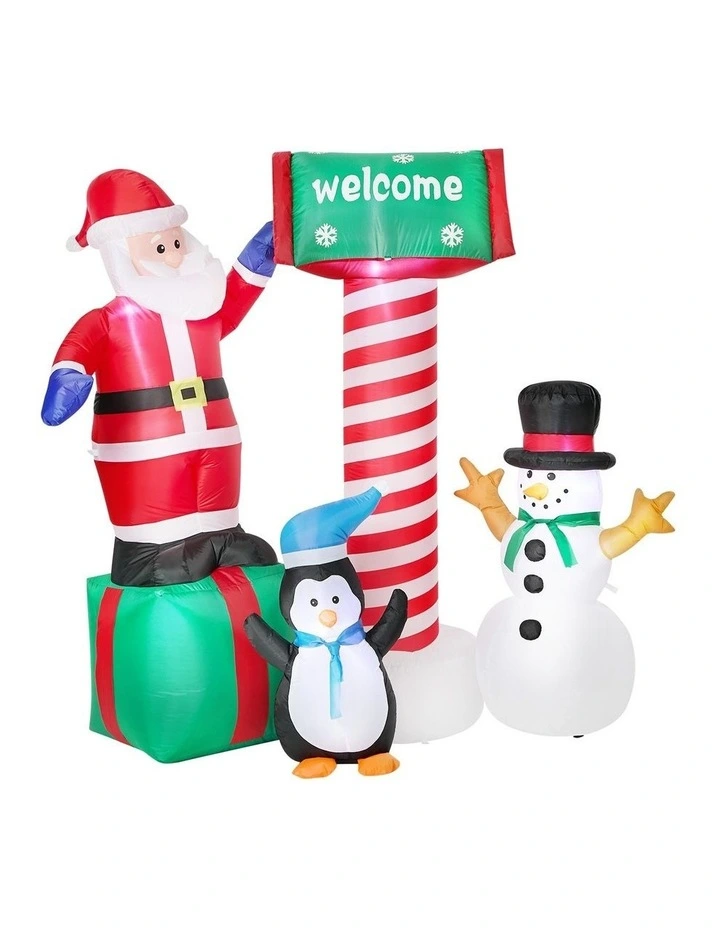 Tinseltown Christmas Inflatable Santa LED Light Outdoor Indoor Xmas Decoration image 1