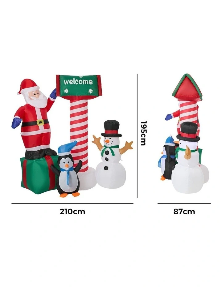 Tinseltown Christmas Inflatable Santa LED Light Outdoor Indoor Xmas Decoration image 3