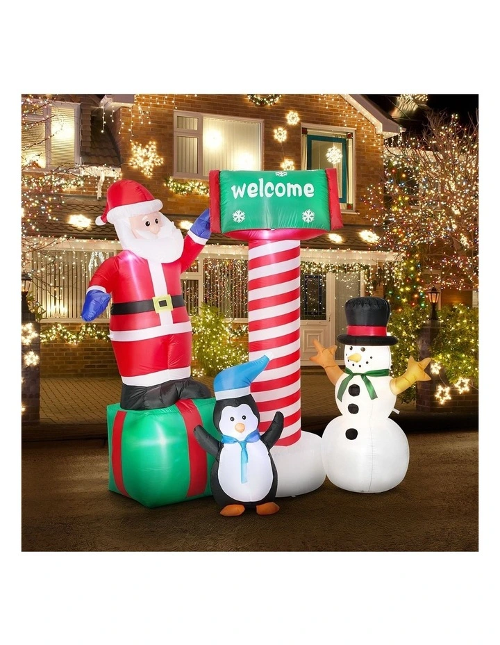 Tinseltown Christmas Inflatable Santa LED Light Outdoor Indoor Xmas Decoration image 4