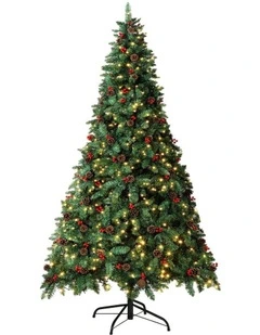 Tinseltown LED Christmas Tree 2.4M 8FT Xmas Trees Decor Green with Ornaments