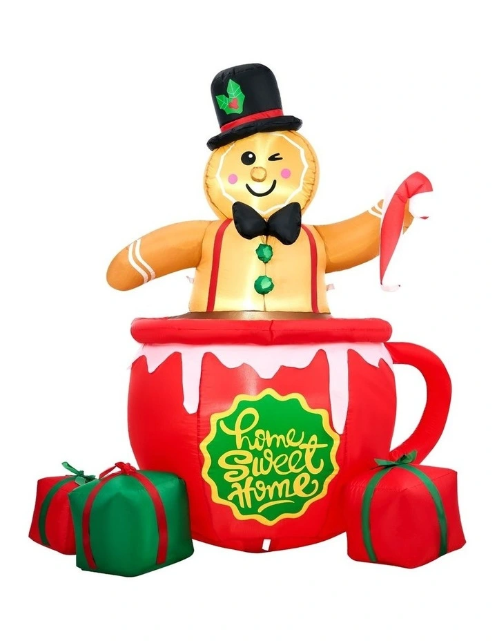 Tinseltown 1.8M Christmas Inflatable Gingerbread Man Xmas Decor LED Lights image 1