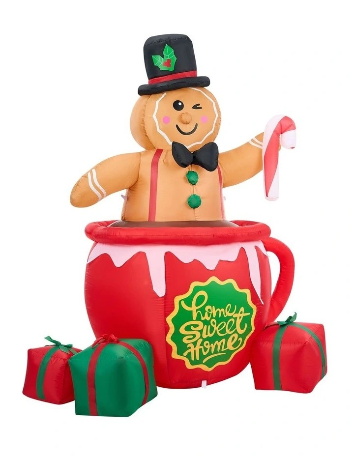 Tinseltown 1.8M Christmas Inflatable Gingerbread Man Xmas Decor LED Lights image 2