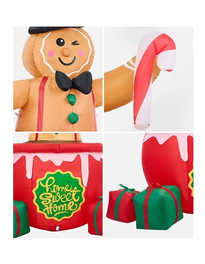 Tinseltown 1.8M Christmas Inflatable Gingerbread Man Xmas Decor LED Lights image 7