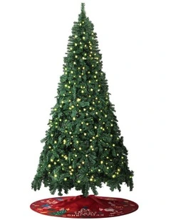 Tinseltown LED Christmas Tree 8FT 2.4M Xmas Trees Decor with Red Tree Skirt