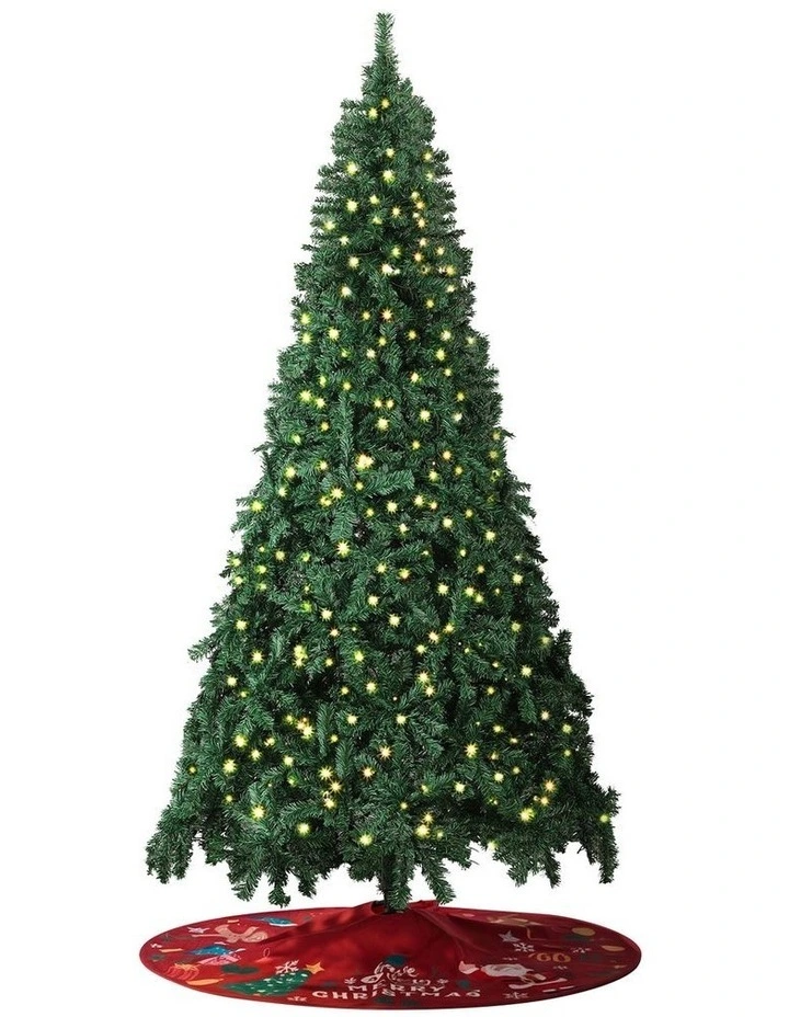 Tinseltown LED Christmas Tree 8FT 2.4M Xmas Trees Decor with Red Tree Skirt image 1