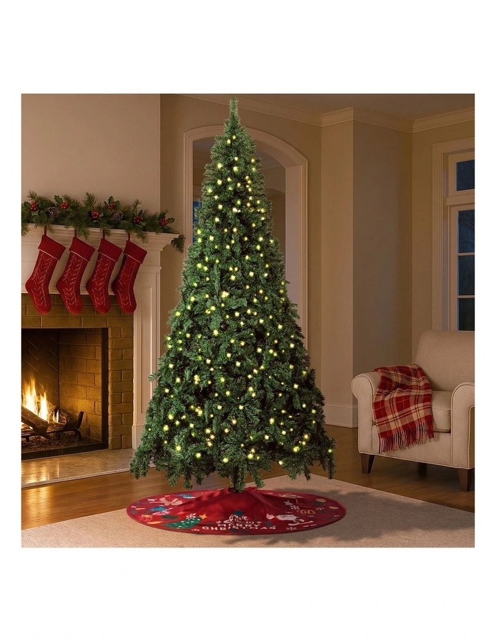 Tinseltown LED Christmas Tree 8FT 2.4M Xmas Trees Decor with Red Tree Skirt image 2