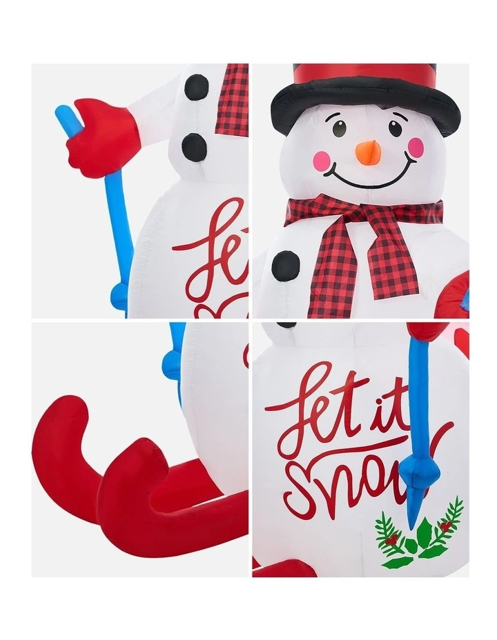 Tinseltown 1.8M Christmas Inflatable Snowman Decoration Xmas LED Light Outdoor image 7