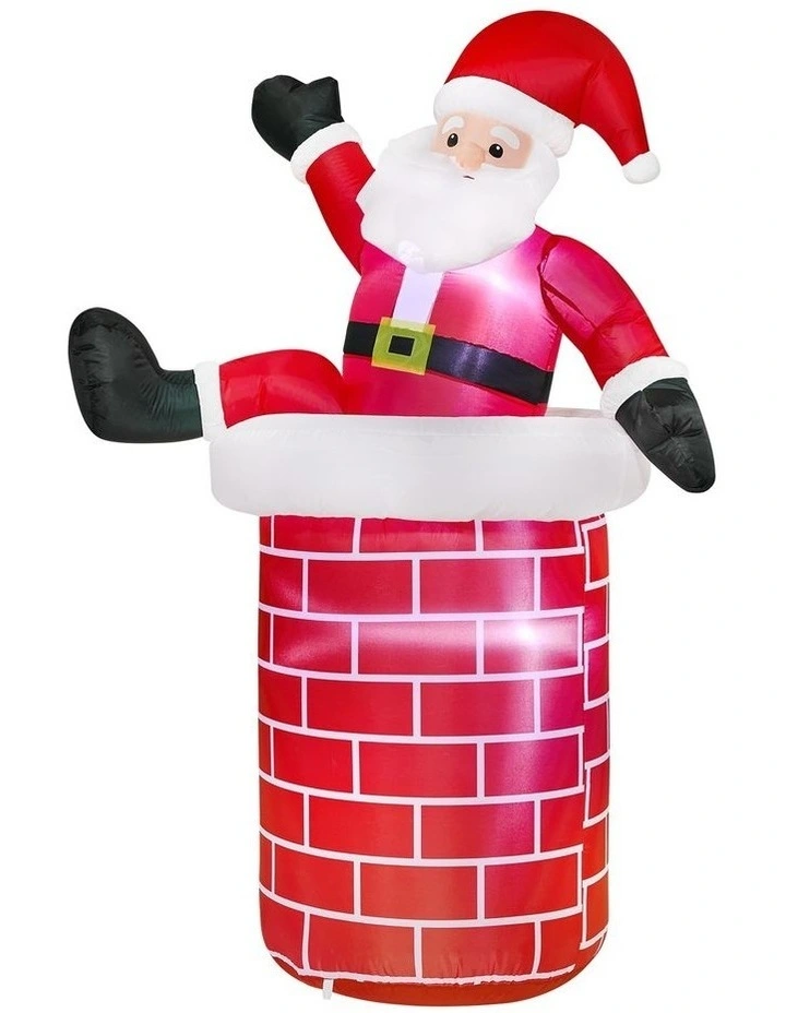 Tinseltown 1.8M Christmas Inflatable Santa Chimney LED Lights Outdoor Decoration image 2