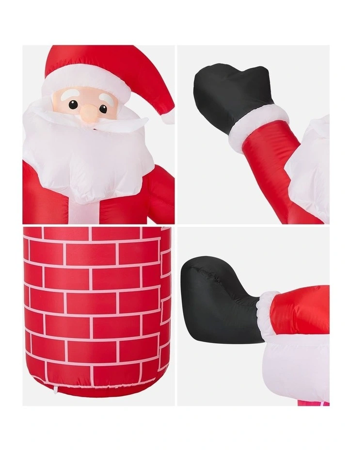 Tinseltown 1.8M Christmas Inflatable Santa Chimney LED Lights Outdoor Decoration image 7