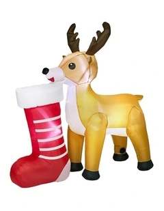Tinseltown 1.8M Christmas Inflatable Reindeer LED Light Garden Decor Toy