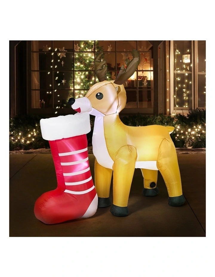 Tinseltown 1.8M Christmas Inflatable Reindeer LED Light Garden Decor Toy image 4