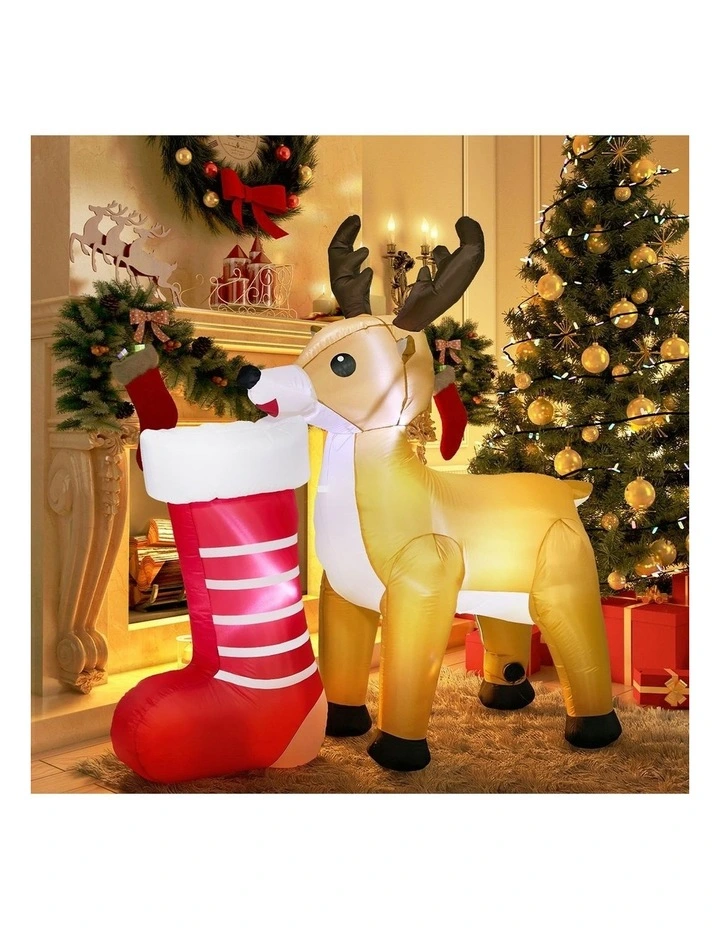 Tinseltown 1.8M Christmas Inflatable Reindeer LED Light Garden Decor Toy image 5