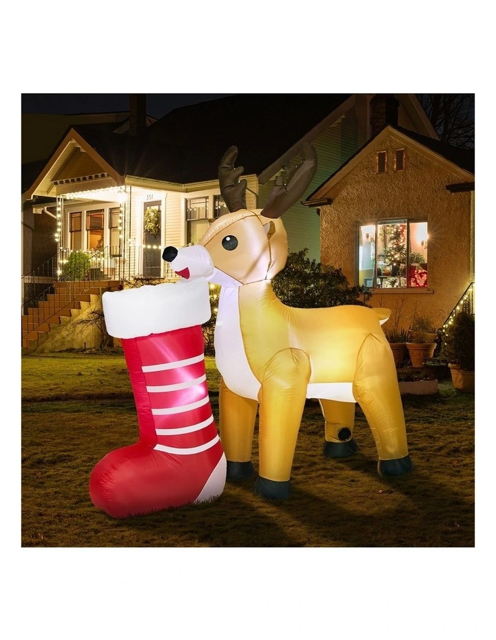 Tinseltown 1.8M Christmas Inflatable Reindeer LED Light Garden Decor Toy image 6