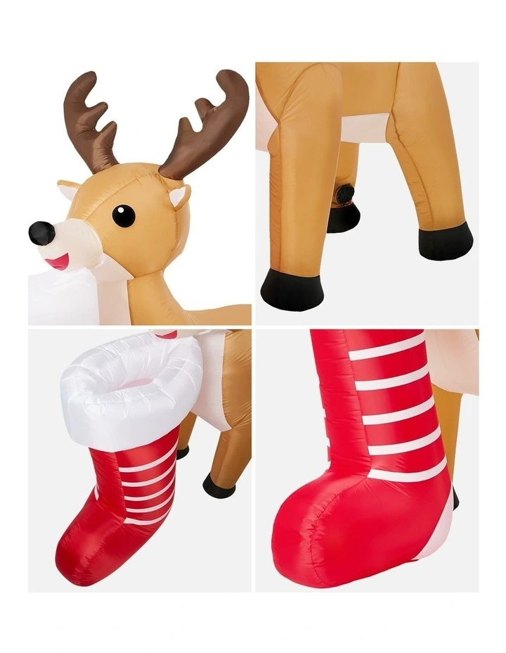 Tinseltown 1.8M Christmas Inflatable Reindeer LED Light Garden Decor Toy image 7