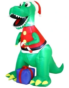 Tinseltown Christmas Inflatable Dinosaur 1.8M Xmas LED Lights Outdoor Decoration