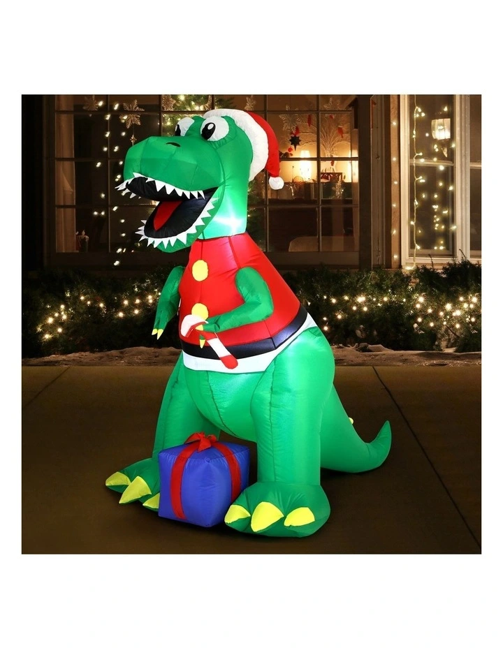 Tinseltown Christmas Inflatable Dinosaur 1.8M Xmas LED Lights Outdoor Decoration image 4