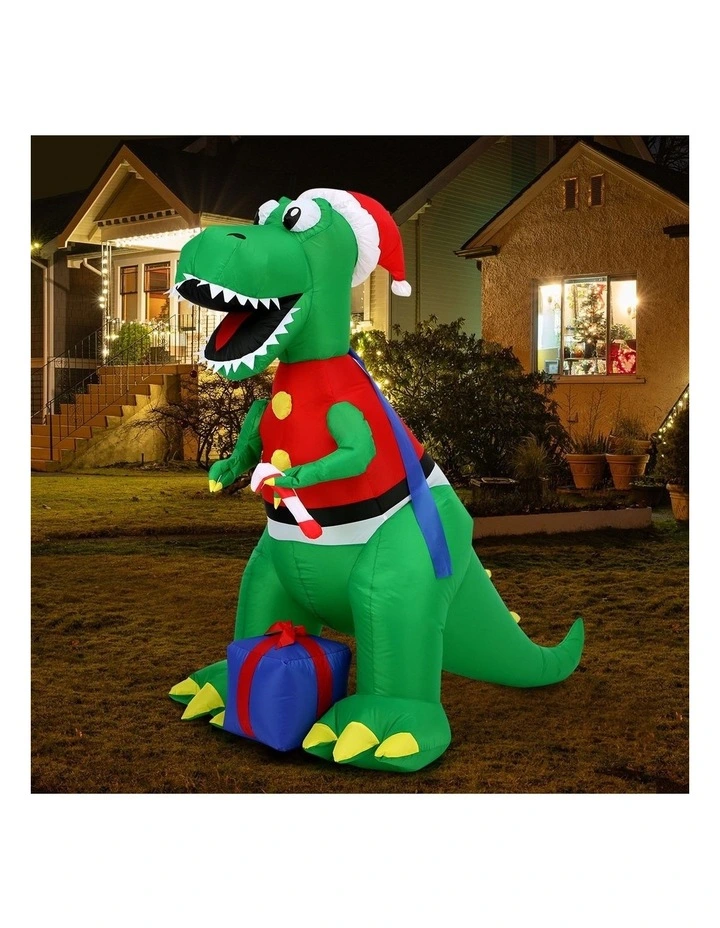 Tinseltown Christmas Inflatable Dinosaur 1.8M Xmas LED Lights Outdoor Decoration image 6