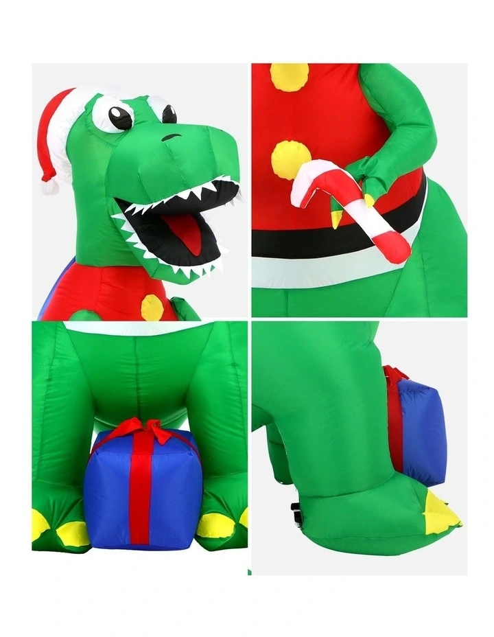 Tinseltown Christmas Inflatable Dinosaur 1.8M Xmas LED Lights Outdoor Decoration image 7