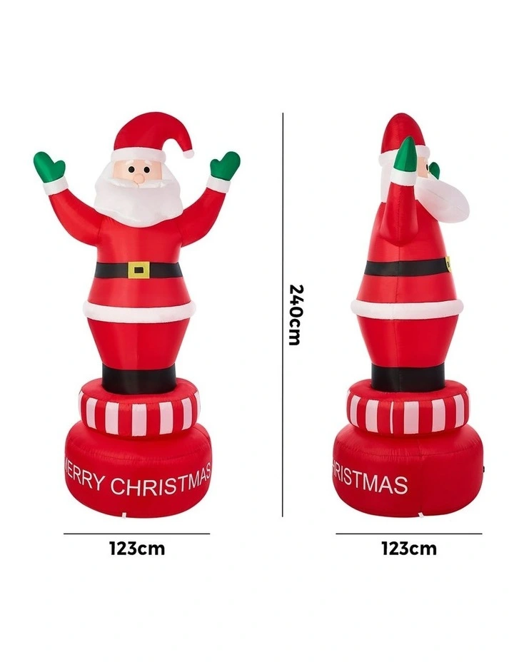 Tinseltown 2.4M Christmas Inflatable Spinning Santa Claus Xmas Decor LED Outdoor image 3