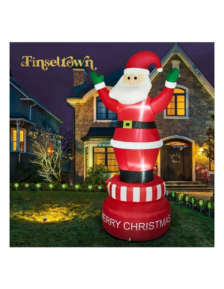 Tinseltown 2.4M Christmas Inflatable Spinning Santa Claus Xmas Decor LED Outdoor image 5
