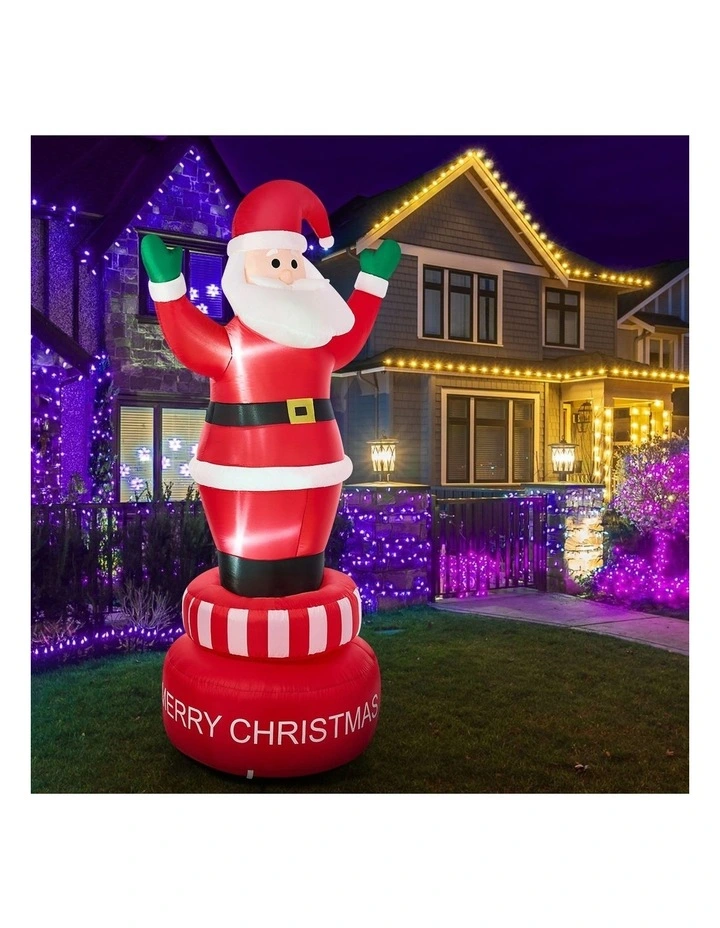 Tinseltown 2.4M Christmas Inflatable Spinning Santa Claus Xmas Decor LED Outdoor image 6