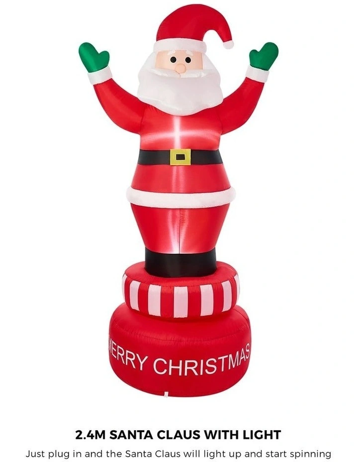 Tinseltown 2.4M Christmas Inflatable Spinning Santa Claus Xmas Decor LED Outdoor image 7