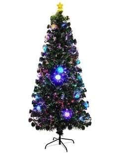 Tinseltown LED Christmas Tree 1.8M 6FT Fibre-optics Xmas Trees with Flash Lights
