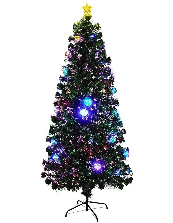 Tinseltown LED Christmas Tree 1.8M 6FT Fibre-optics Xmas Trees with Flash Lights image 1
