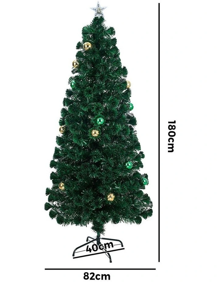Tinseltown LED Christmas Tree 1.8M 6FT Fibre-optics Xmas Trees with Flash Lights image 3