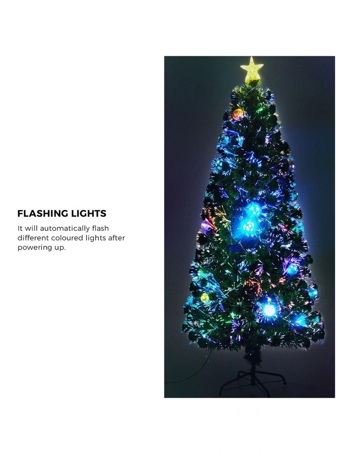 Tinseltown LED Christmas Tree 1.8M 6FT Fibre-optics Xmas Trees with Flash Lights image 6