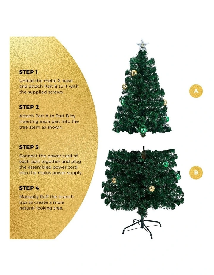Tinseltown LED Christmas Tree 1.8M 6FT Fibre-optics Xmas Trees with Flash Lights image 7