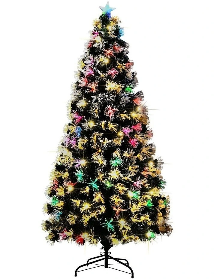 Tinseltown LED Christmas Tree 1.8M 6FT Xmas trees Optic Fibre Snow Multi Colour image 1