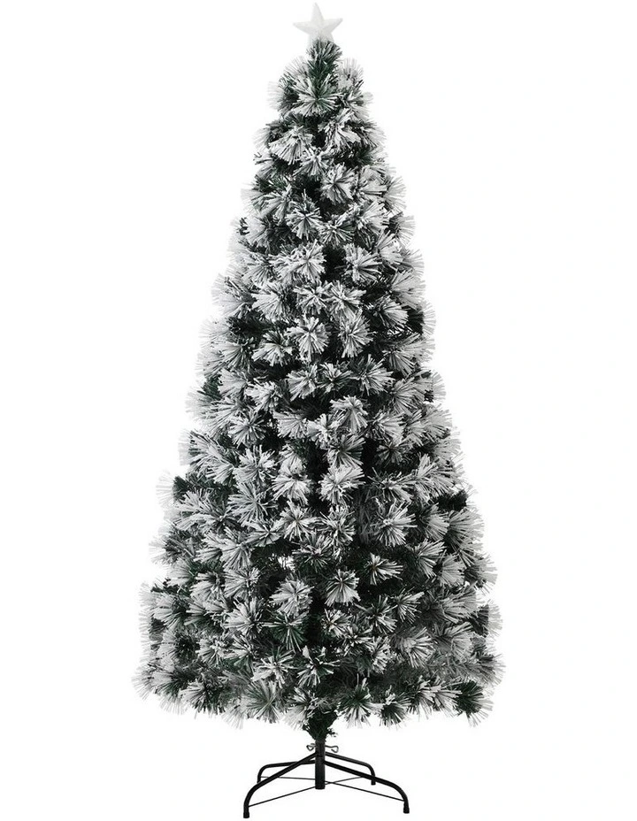 Tinseltown LED Christmas Tree 1.8M 6FT Xmas trees Optic Fibre Snow Multi Colour image 2