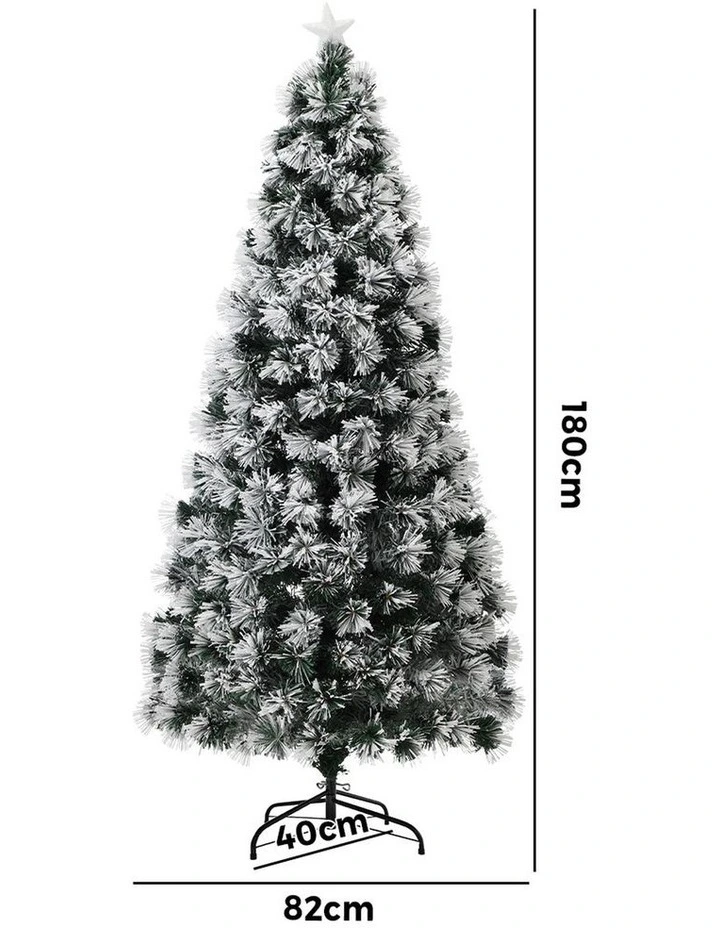 Tinseltown LED Christmas Tree 1.8M 6FT Xmas trees Optic Fibre Snow Multi Colour image 3