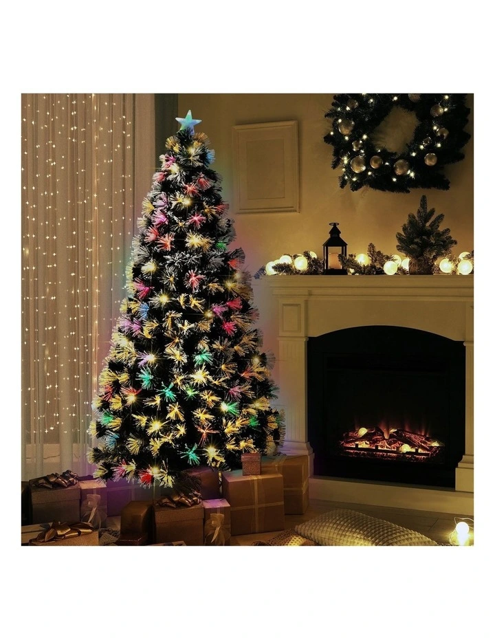 Tinseltown LED Christmas Tree 1.8M 6FT Xmas trees Optic Fibre Snow Multi Colour image 4