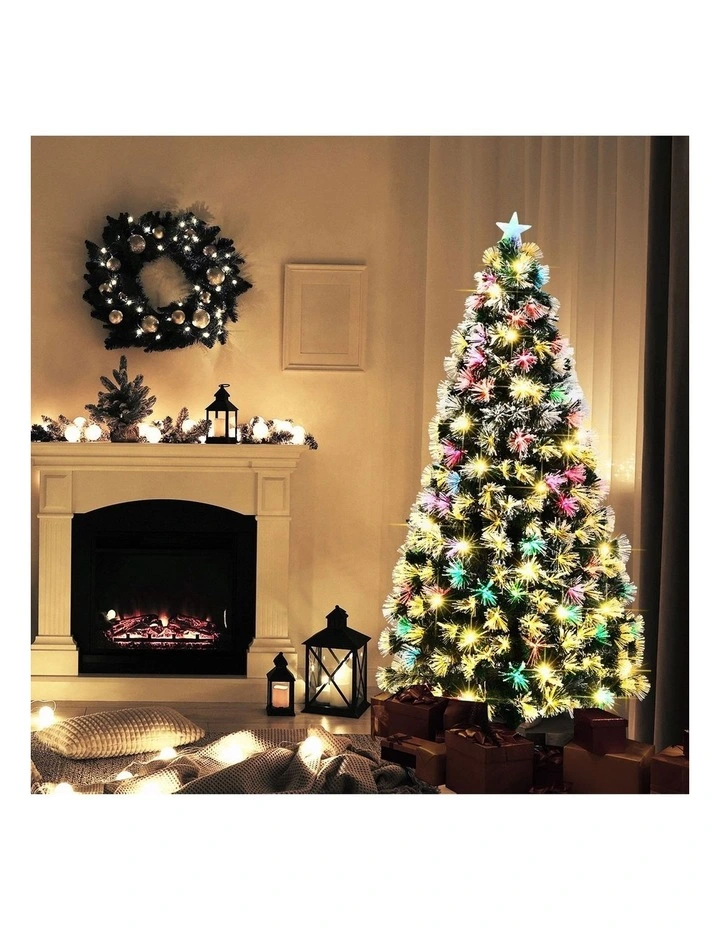 Tinseltown LED Christmas Tree 1.8M 6FT Xmas trees Optic Fibre Snow Multi Colour image 5