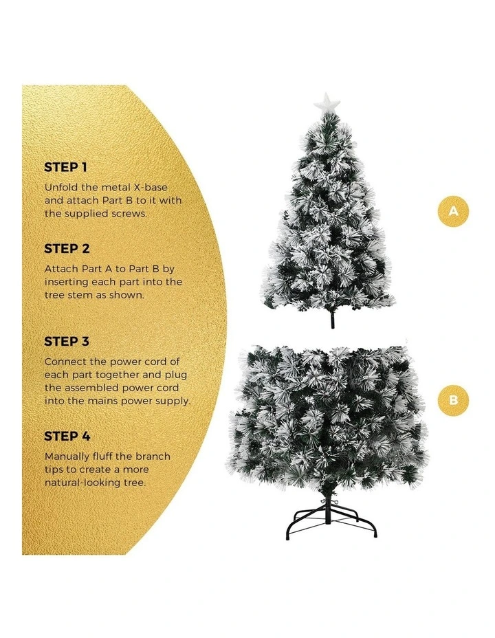 Tinseltown LED Christmas Tree 1.8M 6FT Xmas trees Optic Fibre Snow Multi Colour image 6