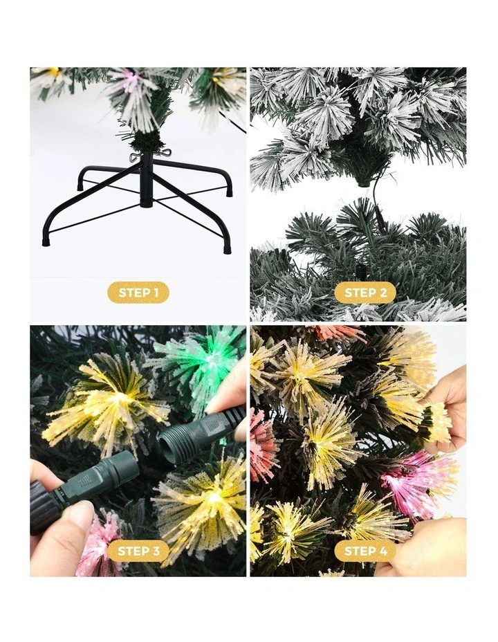 Tinseltown LED Christmas Tree 1.8M 6FT Xmas trees Optic Fibre Snow Multi Colour image 7