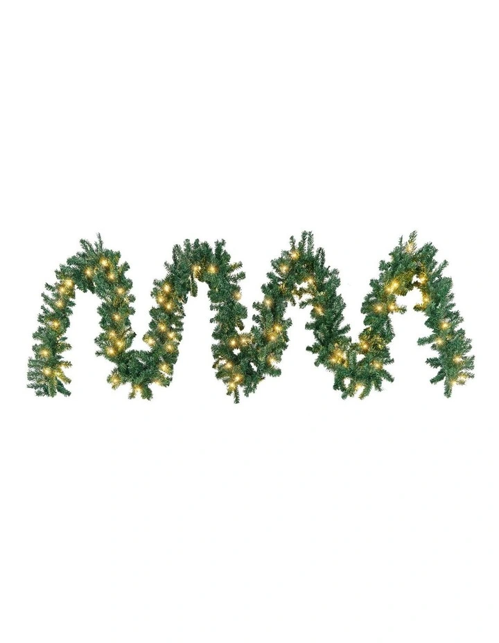 Tinseltown 10M LED Pre Lit Christmas Garland Door Stairs Fireplace Decor Green image 1