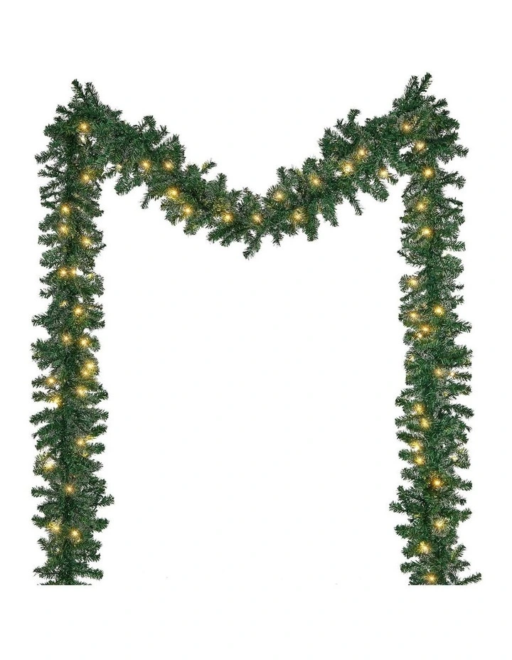 Tinseltown 10M LED Pre Lit Christmas Garland Door Stairs Fireplace Decor Green image 2