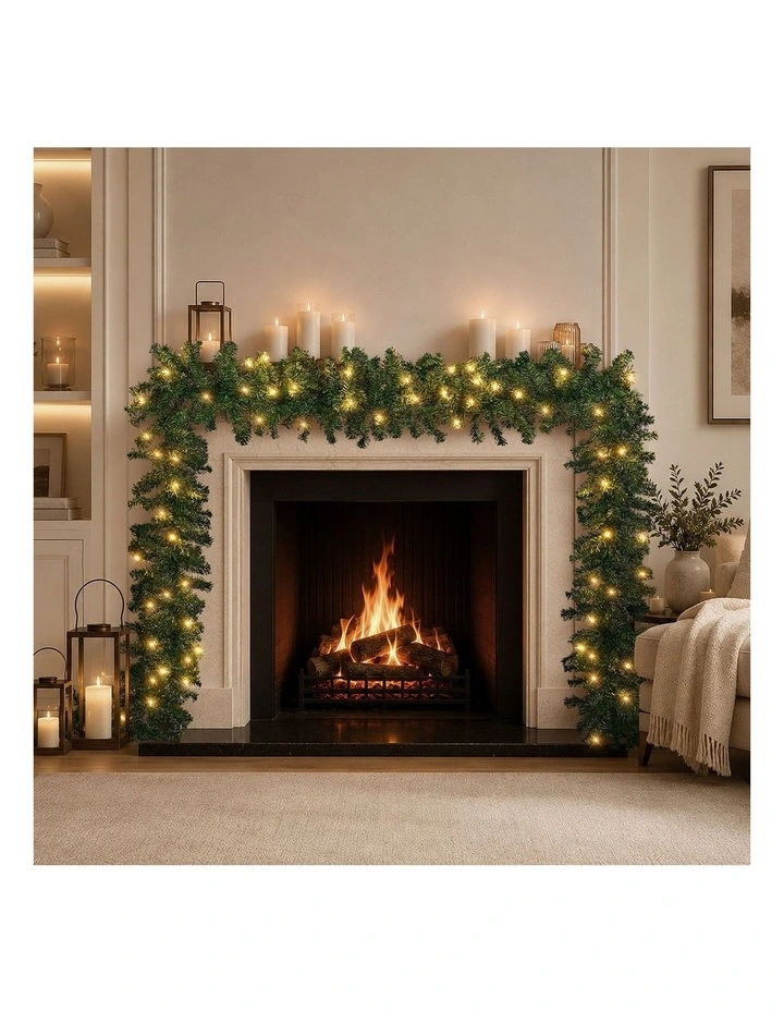 Tinseltown 10M LED Pre Lit Christmas Garland Door Stairs Fireplace Decor Green image 5