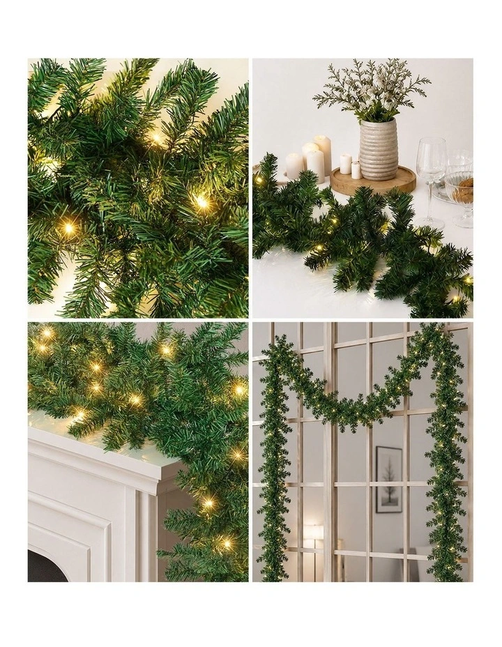 Tinseltown 10M LED Pre Lit Christmas Garland Door Stairs Fireplace Decor Green image 6