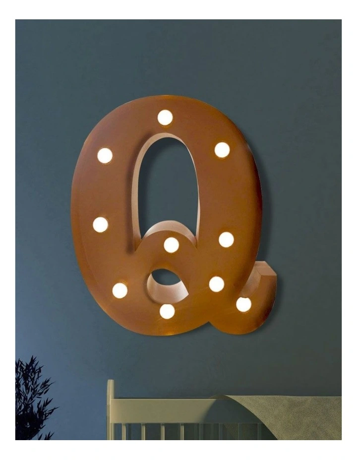 Traderight Group LED Metal Letter Lights Free Standing Hanging Marquee Event Party Decor Letter Q image 6