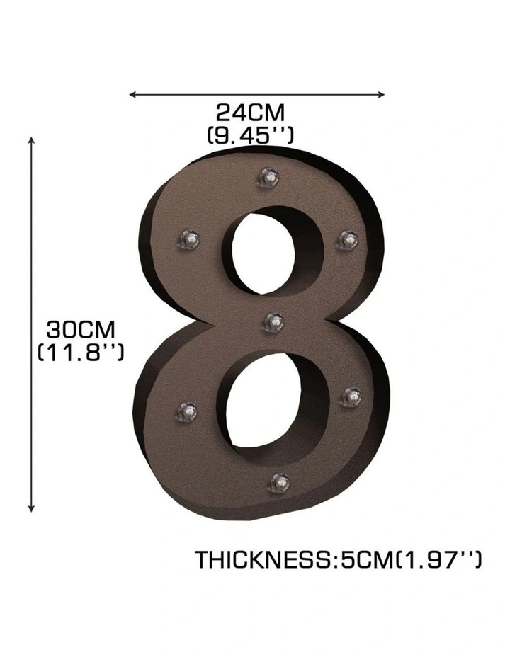 Traderight Group  LED Metal Number Lights Free Standing Hanging Marquee Event Party Decor Number 8 image 2